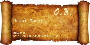 Orlai Margit névjegykártya